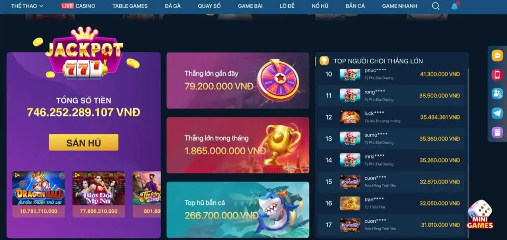 Người chơi chiến thắng Jackpot lớn